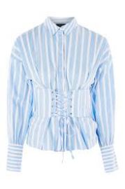 Wide stripe corset shirt at Topshop